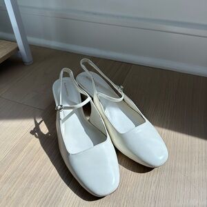 Reformation white slingback mary janes